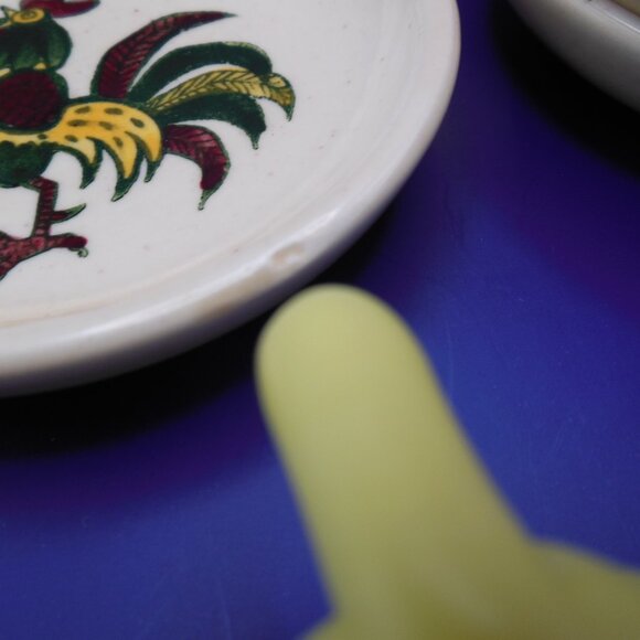 coasters ceramic rooster design vintage Poppytrail by Metlox Made in California - Picture 6 of 9